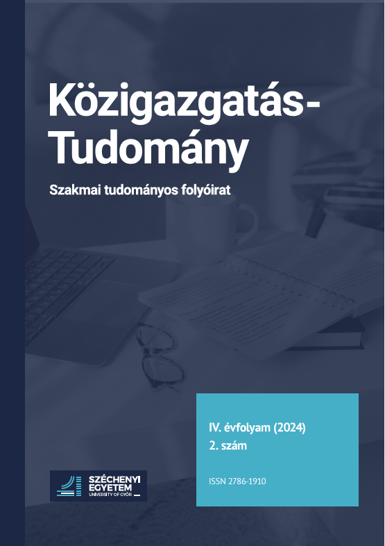 View Vol. 4 No. 2 (2024): KözigazgatásTudomány (AdministrativeScience)